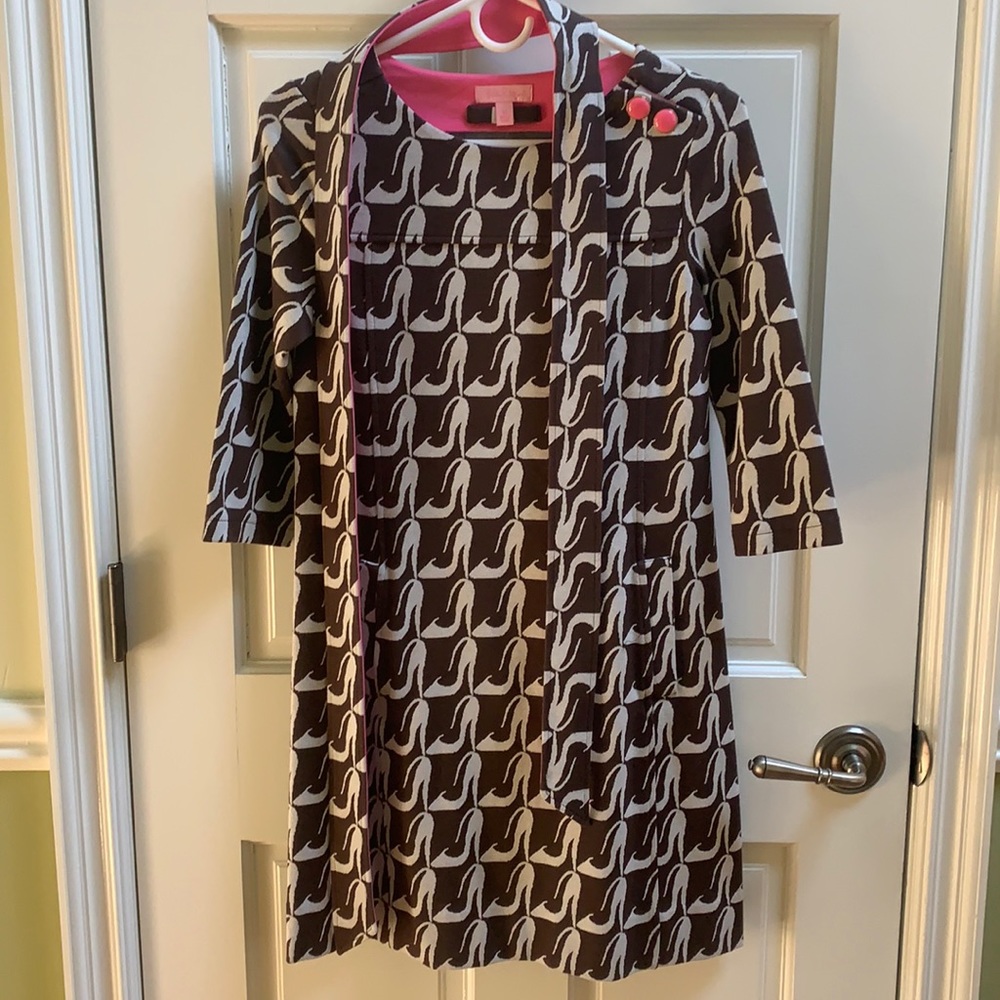 Lilly Pulitzer Shoe Print Dress with sash Size XS
